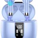 Wireless Earbuds, Bluetooth Headphones V5.4 Stereo Bass Ear Buds with ENC Noise Cancelling Mics,56H Bluetooth Earbuds with LED Display Charging Case, IP7 Waterproof Earphones for Android iOS