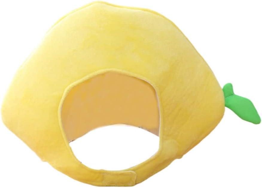 Lemon Shape Hat Plush Fruit Cap Carnival Cosplay Costume Cover Headdress Headwear for Valentines Day Festival Party Supplies