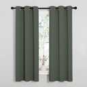 NICETOWN Thermal Insulated Curtains Blackout Draperies, Window Treatment Solid Grommet Room Darkening Drape Panels for Bedroom (Dark Mallard, Set of 2 Panels, 34 by 63 inches Long)