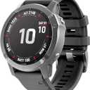 ANCOOL Compatible with Fenix 6/Fenix 7 Bands 22MM Quickfit Silicone Watch Band Replacement for Fenix 8 47mm/7 Pro/6 Pro/5/5 Plus/Approach S60/S62/Quatix 6 (Black)