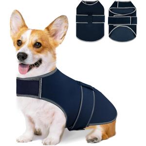 Dog Anxiety Shirt, Calming Vest for Thunderstorm, Travel, Separation, Calming Coat Wrap for Dogs, Pet Stress Relief Anxiety Jacket (Dark Blue, Large)