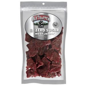 Old Trapper Zero Sugar Beef Jerky, Eight-Ounce Individual Package, Natural Wood Smoked Keto-Friendly Snack, 14 Grams of Protein, 70 Calories, and Zero Sugar Per Serving (Pack of One), Best By 02/2027