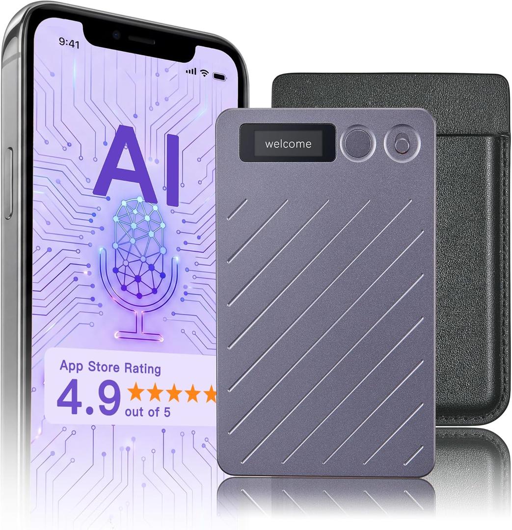 AI Voice Recorder (64GB) Real-Time Transcription & Summarization | 152 Languages, Noise Cancellation & App Control for Meetings, Lectures, Interviews & Calls