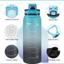 Opard 30oz/32oz Sports Water Bottle with Leak Proof Flip Top Lid BPA Free Tritan Reusable Plastic for Gym and Outdoor, Travel Water Bottle with Straw (Blue Waves)