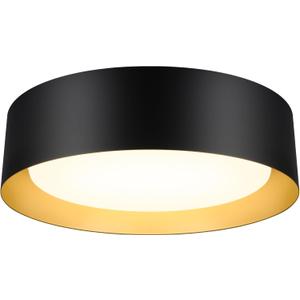 BrightHome Flush Mount LED Ceiling Light, 13in 2400LM 25W, 3 Color (3000K, 4000K, 5000K) Dimmable Black Gold Modern Lamp for Bedroom, Bathroom, Hallway, Kitchen
