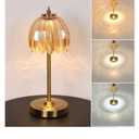 Tulip Table Lamp with 5000mAh Battery & Touch Control, Cordless Table Lamp with 3 Colors, Dimmable Rechargeable Table Lamps for Bedroom, Nightstands, Living Room, Entryways (Amber Tulip)