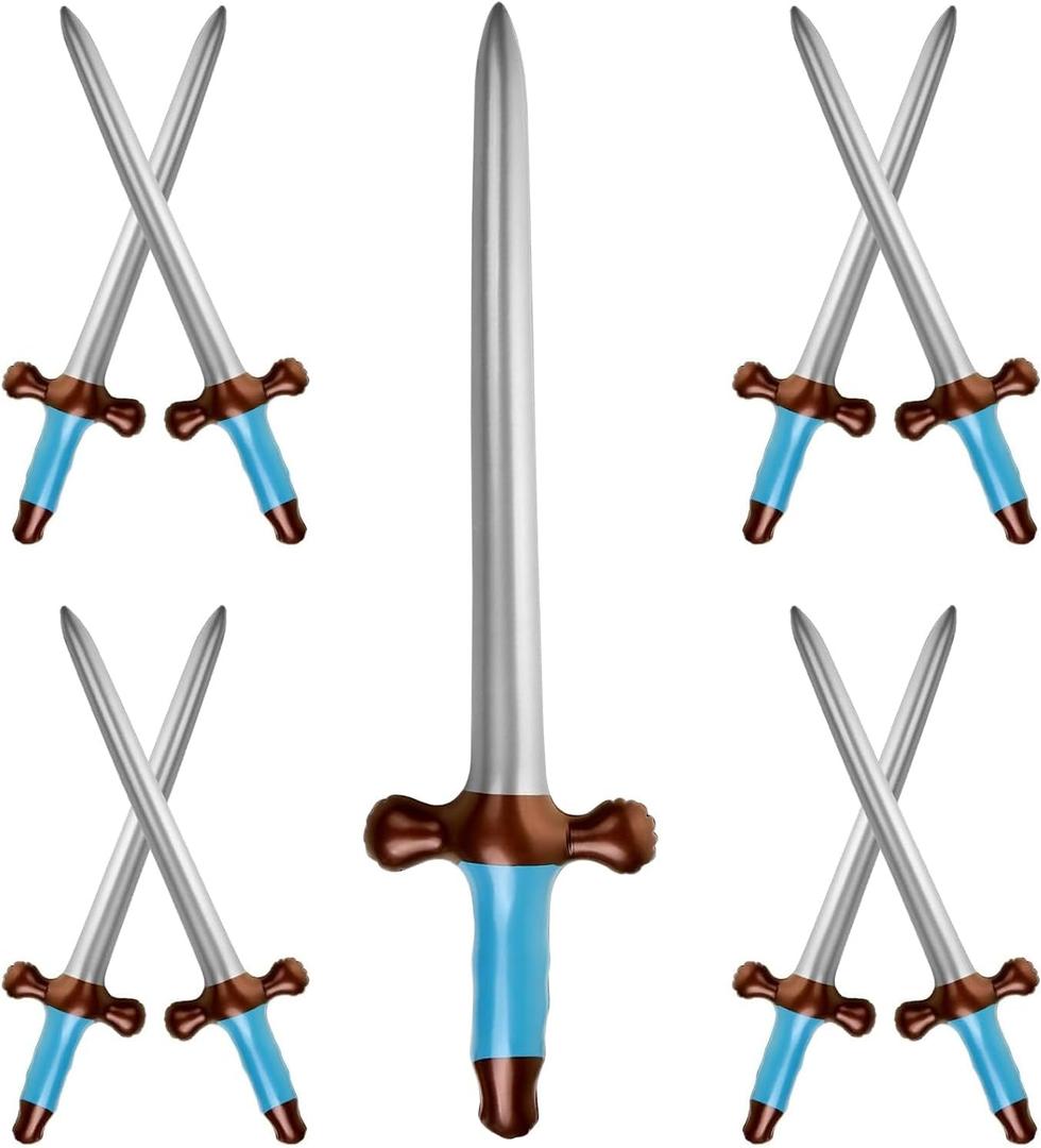 9 Pcs Inflatable Swords Inflatable Pirates Sword Pirate Party Favors for Birthday Swimming Pool Party Cosplay Halloween Costume Accessories Stage Props, 24 Inch