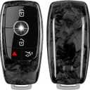 Carbon Fiber Key Fob Cover Compatible with Benz,Key Fob Protector fits for Benz A-B-C Class S-Class G-Class E-Class CLA GLB CLS GLE GLC Model 2022 2023 2024 Series Key Fob Cover,Forged Black