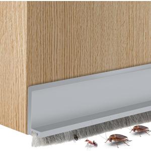 2 Pcs Door Sweep for Bottom of Door,Integrated Under Door Draft Stopper with Brush,Weather Stripping with Self Adhesive,Under Door Seal for Protection Against Dust,Cold,Heat,Noise 39.37" L/2" W(Grey)