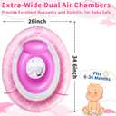 Baby Float with Canopy for Age 6-36 Months, UPF50+ Sun Protection 4 Stage Adjustable Canopy Dual Air Chambers Adjustable Safety Seat Inflatable Swim Pool Float for Baby Toddler