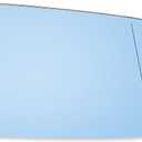 X AUTOHAUX Car Rearview Mirror Glass Replacement with Backing Plate Blue Heated Right Passenger Side for BMW 550i 525i 528i 545i