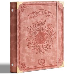 Click to see full view
	
	
Ovesmusl Sunflower PU Leather 3 Ring Binder 1 Inch Round Ring Binder Holds 200 Sheets 8.5"x11" Letter Size Paper, Wedding Family History Notebook Cover Loose Leaf Organizer, Pink