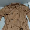 Allegra K Women's Faux Suede Trench Coat Notched Lapel Double Breasted Jacket with Belt XL