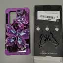 Hekodonk for Galaxy S22 Ultra Case,Three Layer Heavy Duty Shockproof Protection Hard Plastic+Soft Silicone Full Body Drop Protective Case for Samsung Galaxy S22 Ultra,Glow in The Dark All Purple