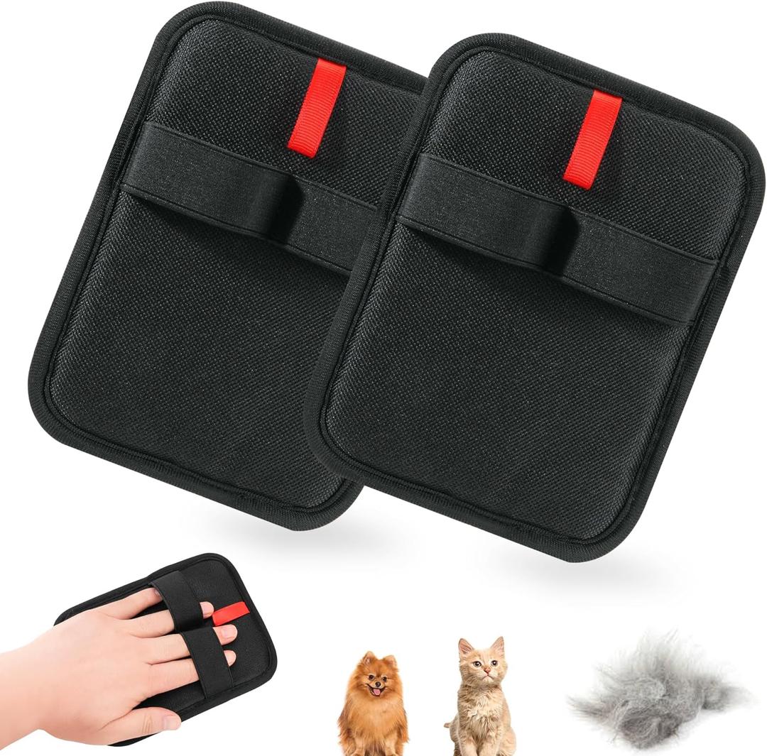 2 x TEHAYSH Pet Hair Removal Glove - Reusable Electrostatic Dog/Cat Hair Remover Mitt & Pet Grooming Gloves for Couch, Carpet, Furniture - Upgraded Electrostatic Dog Tool (2 PCS)
