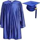 Newrara Unisex Shiny Kindergarten Graduation Gown Cap with Tassel Size 30" 2025 Royal