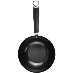 GoodCook Everyday Nonstick Wok, 8-Inch, Black, Carbon Steel Small Wok, High Wall Construction, Flat Base, Ergonomic Flame Guard Handle, Non-Stick Wok Pan for Stir Fry and Sauting (8-Inch Wok)