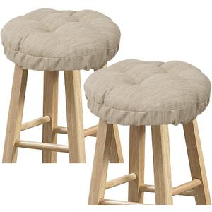 baibu Set of 2 Stool Covers Round, Super Soft Round Bar Stool Cushion Covers Seat Cushion - 2 Cushions Only (Beige,12" (30cm))
