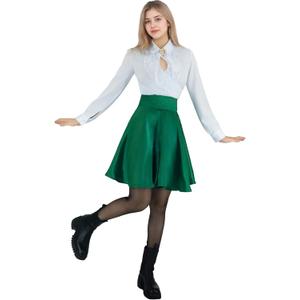 Ellen Costume Christmas Vacation Ellen Shirt Skirt Brooch Set Vintage Dress for Women (3X-Large, White Green)