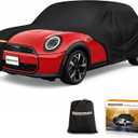 Car Cover for 2002-2025 Mini Cooper 2 Door, Waterproof 420D Oxford Cloth Outdoor Full Car Cover with Zipper, Windproof Heavy Duty All Weather Protection