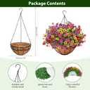 Roberly Artificial Hanging Flowers for Outdoors with Hanging Basket Fake Silk Flowers Plastic Faux Plants UV Resistant for Spring Summer Front Porch Porch Patio Garden Home Decor, Mixed Color