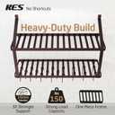 KES 150 lb High-Capacity Oil Rubbed Bronze Pot Rack Wall Mounted with Pot Lid Holder, 34 Inch Heavy-Duty Pots and Pans Hanging Rack with 20 Hooks, Drilling Template Provided for Easy Install