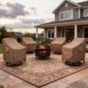 Patio Chair Covers for Outdoor Furniture Waterproof 4 Pack, Heavy Duty Waterproof Outdoor Swivel Chair Cover (30"W x34"D x36"H - Brown)