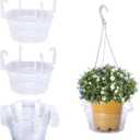 Adnee 15 Pcs 6 Inch Hanging Plant Water Catcher-Clear Plastics Plant Water Catcher Tray-Hanging Plant Saucers Drip Pans for Indoor Outdoor Hanging Basket Flower Pot