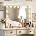 Ratsamee Rose Gold Hollywood Vanity Mirror with Lights, 15 Dimmable Bulbs, 3 Color Lights,Make Up Lighted Mirror, Aluminum Metal Frame, USB Charging Port23" x 18"