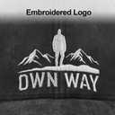 Mens Cotton Baseball Cap, Dad Gifts from Son Daughter Wife for Men Adjustable Stay Wild Embroidered (Black)