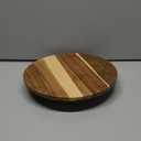 12" Acacia Wood Revolving Cake Stand, 2" High Rotating Cake Turntable, Wooden Rotating Display Stand for Cake, Cupcake Decorating Supplies