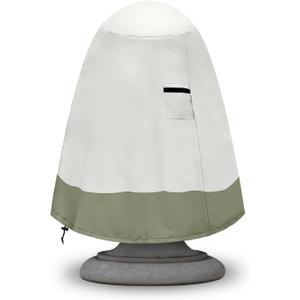 Fountain Cover36"x42" 600D Oxford Cloth Garden Fountain Statue Protective Cover, Fountain Protector with Drawstring Weather Resistant for Winter Outdoor Patio Fountain (36"x42"- khaki)