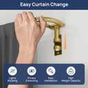 ENJOYBASICS Double Curtain RodBlackout Wrap-Around Curtain Rods for Windows 66 to 120 Inch for Room Darkening CurtainsAdjustable from 32 to 129 Inch, Gold