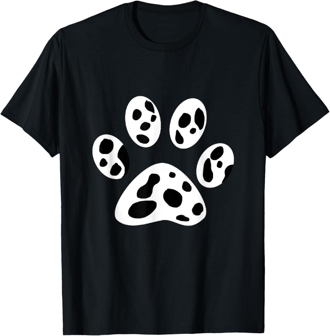 Dalmatian Dog Paw Pattern Dalmatians Puppy Breeder Men Women Girls Kids T-Shirt S
