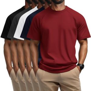 5 Pack Men's Big & Tall Cotton T-Shirts, Short Sleeve Crew Neck Shirts Moisture Wicking Classic Tees Bulk Multipack (4X-Large, Navy, Claret, White, Dark Gray, Black) 5 Pack Men's Big & Tall Cotton T-Shirts, Short Sleeve Crew Neck Shirts Moisture Wicking Classic Tees Bulk Multipack (4X-Large, Navy, Claret, White, Dark Gray, Black)