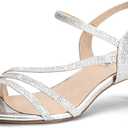IDIFU Women's Dressy Strappy 2 Inch Low Kitten Heel Open Toe Sandals Dress Shoes for Woman Lady in Bridal Dance Evening (7.5)