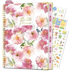 Pack of 2 Academic Planner 2025-2026, 8.5" x 11", Weekly & Monthly Planner from JUL.2025 to JUN.2026, Column View Calendar Organizers, Spiral Hardcover Agenda Book with Tabs for Office School Supplies, Floral Pack of 2 Academic Planner 2025-2026, 8.5" x 11", Weekly & Monthly Planner from JUL.2025 to JUN.2026, Column View Calendar Organizers, Spiral Hardcover Agenda Book with Tabs for Office School Supplies, Floral