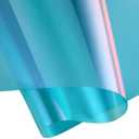 Transparent Decorative Window Film Anti UV Colorful Adhesive Vinyl Heat Insulation Solar Window Tinting Sheets Glass Film for Christmas Home Decoration, 24Inch x 10Feet, Blue