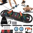 HOTWAVE Portable Exercise Equipment with 16 Gym Accessories,20 in 1 Push Up Board Fitness,Resistance Bands with Ab Roller Wheel,at Home Workout for Men (remium Kit)