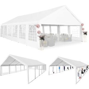 Party Tent 20x40Ft Heavy Duty Outdoor Canopy Carport Gazebo Wedding Carport Event Shelter Large Canopy with Storage Bags, White