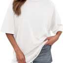 PRETTYGARDEN Womens 2026 Spring Going Out Tops Casual Short Sleeve Crewneck Loose Fit Basic Oversized T Shirts Summer Outfits (Small)