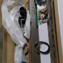 EaseLife 28"x 84" (Double 14" x 84") Bifold Barn Door, Bifold Sliding Barn Door with Hardware Kit, Solid MDF Wood Slab Covered with Water-Proof PVC Surface, Frosted Glass Panel, Assembly Required