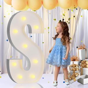 imprsv Marquee Light Up Letters, 3FT Marquee Letters Mosaic Light Up Letters for Birthday Baby Shower Wedding Engagement Party Backdrop Decor, Large Marquee Letters for Party Decorations, Letter S