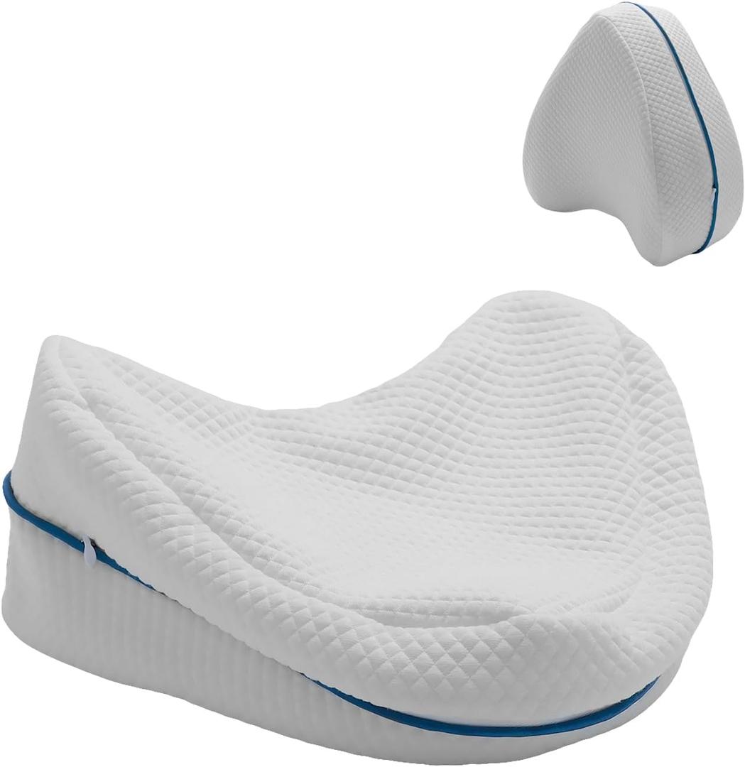 Upgrade Invisible Zippered Pillow Cover Compatible with Contour Legacy Knee Pillow,Anti-Pilling and Washable Legacy Leg and Knee Foam Support Cover Only (White)