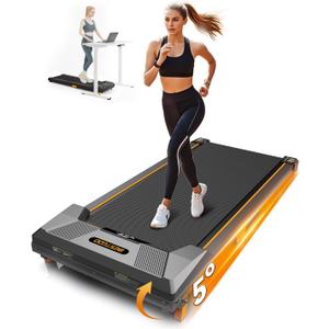 Walking Pad Treadmill, BestGod Incline Under Desk Treadmill 330lbs Capacity, 2.5HP Portable Treadmills for Home, Compact Treadmills Mini Running Machine with Remote Control (Black)