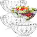 ZOOFOX 4 Pack Clear Plastic Serving Bowls, Large Unbreakable Salad Bowls for Fruit, Salad, Popcorn, Chips, Dips, Condiments, Party Snack and More, 9 inch