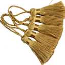 Makhry 20pcs 4.3 Inch Handmade Silky Floss Mini Tiny Craft Tassels with 2-Inch Cord Loop and Small Chinese Knot for Earrings, Souvenir, Bookmarks, DIY Craft Accessory,Tags (#47Champagne)