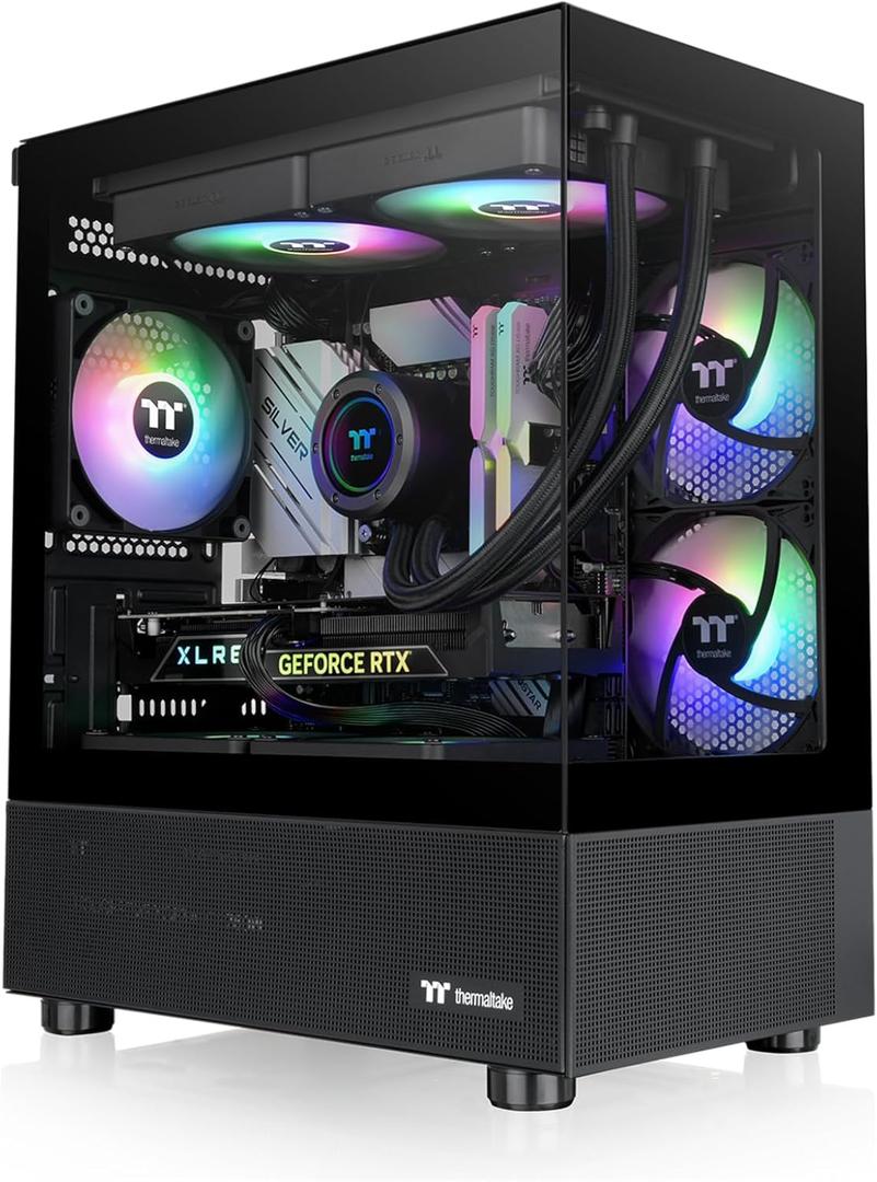 Thermaltake View 170 TG ARGB Black Micro-ATX Case; 3x120mm ARGB Fans Included; Supports Up to 280mm Radiator; Front & Side Dual Tempered Glass Panel; CA-1Z4-00M1WN-00