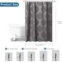 3 x Boho Farmhouse Shower Curtain Charcoal Grey 72x72 Inch Plush Texture Bathroom Decor Hotel-Grade Fabric Waterproof Reinforced Grommets