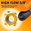 5/8 in. 10 ft. High Flow Heavy Duty Garden Hose Flexible Hybrid Rubber Water Hose, No Memory Durable Premium Water Hose Leader Hose for Watering, Irrigation, Water Transfer Pump